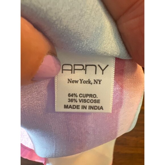 APNY Sustainable Fabric Boho 70s Hippie Rainbow Modern Blouse S Artsy Top New - Picture 9 of 12